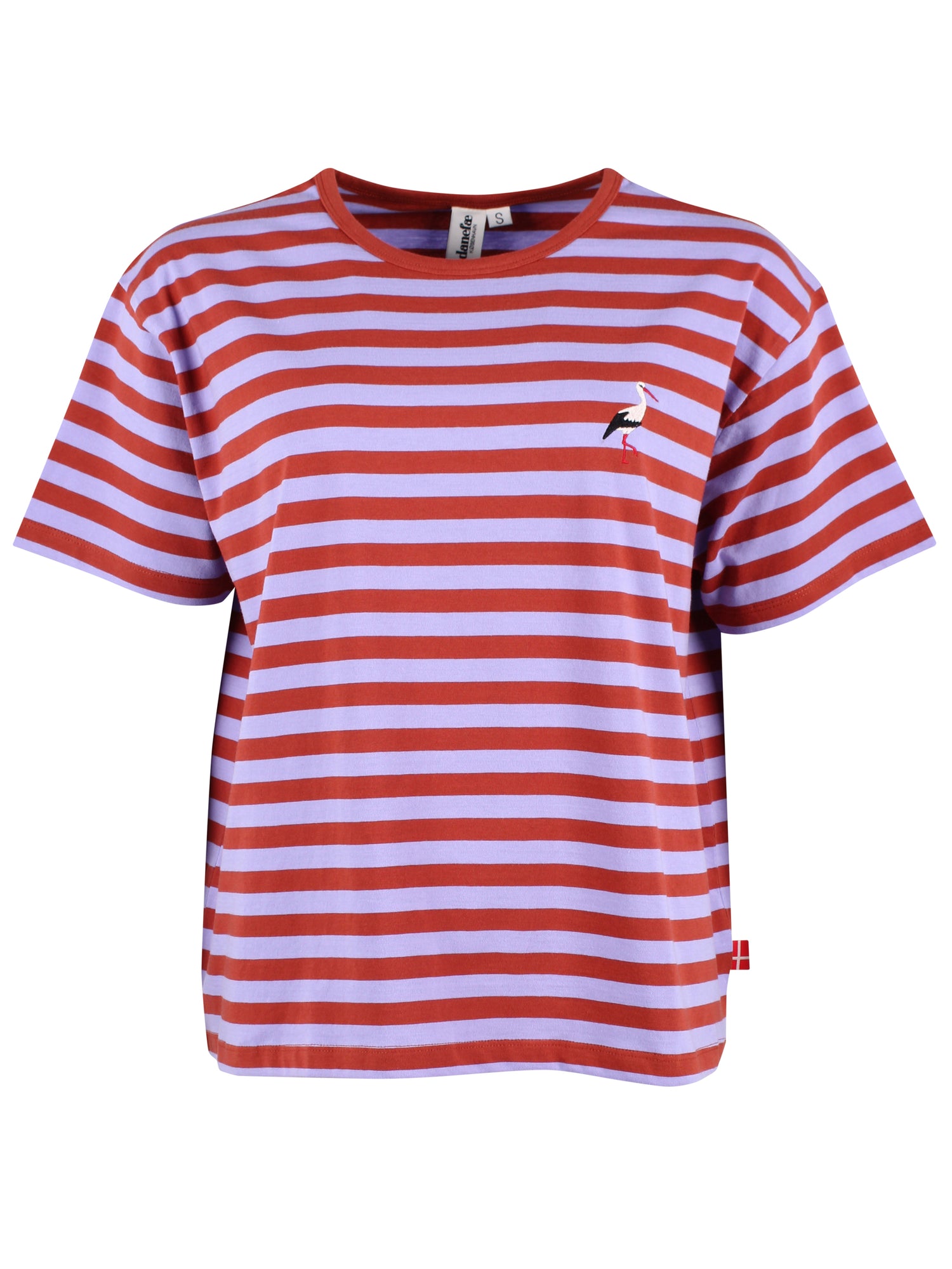 Danebasic Boxy Stripe Tee Light Lilac/Chili STORK