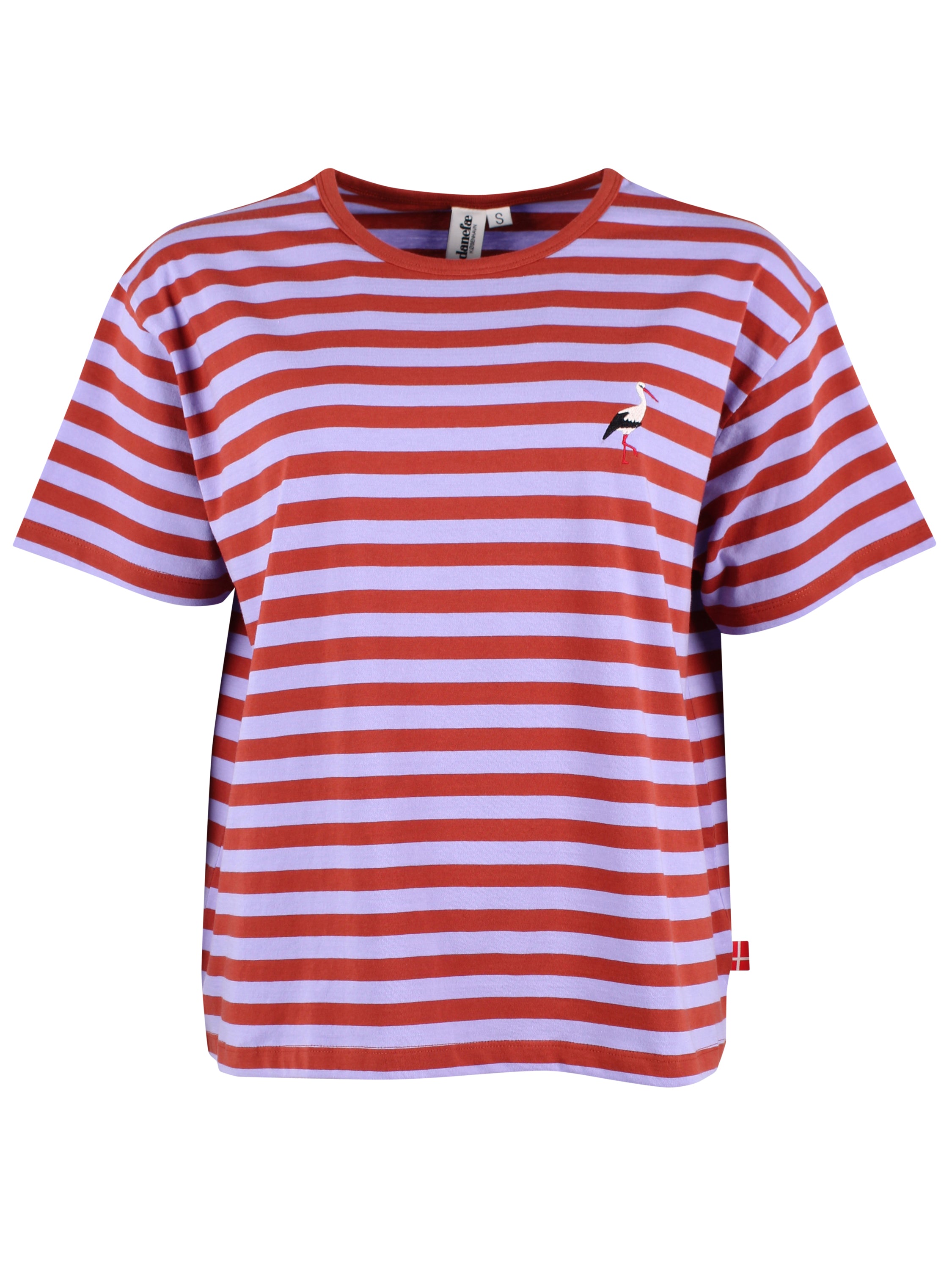 Danebasic Boxy Stripe Tee Light Lilac/Chili STORK