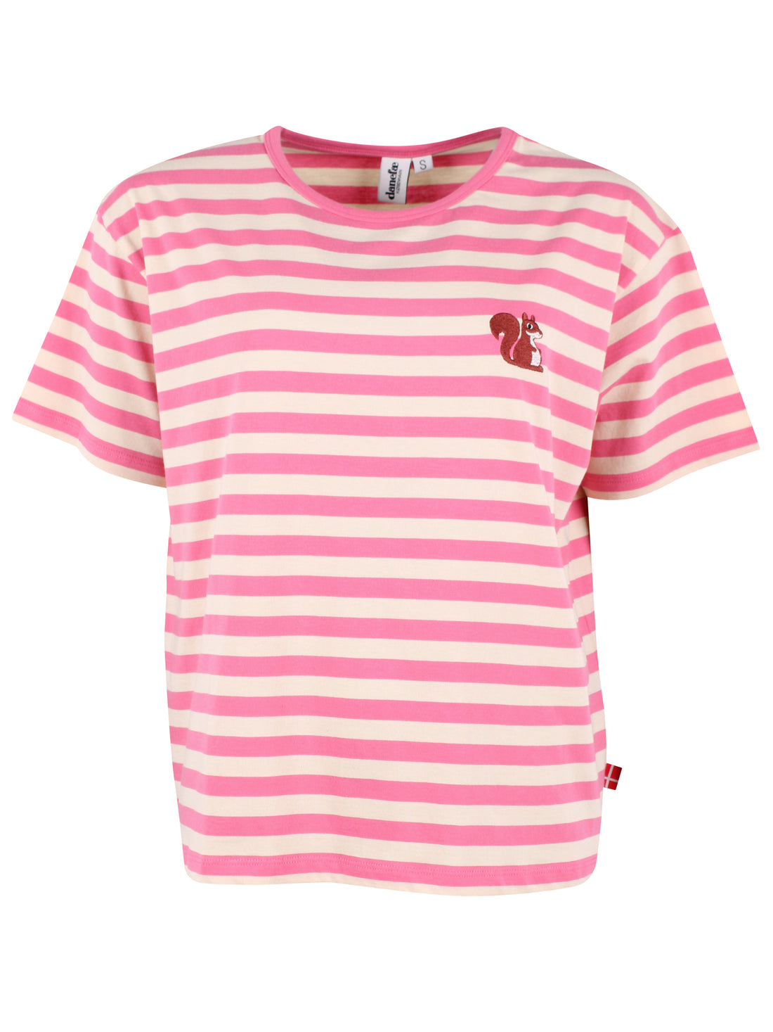 Danebasic Boxy Stripe Tee Soft Cherry/Light Beige EGERN