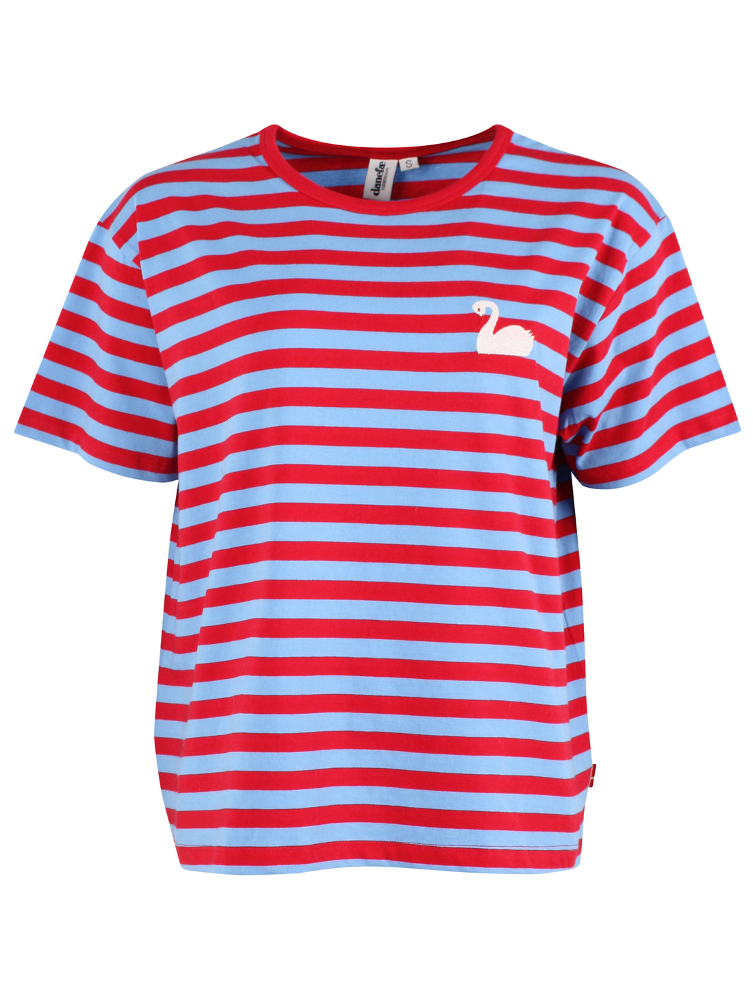 Danebasic Boxy Stripe Tee Bright Porcelaine/dark Red SVANE
