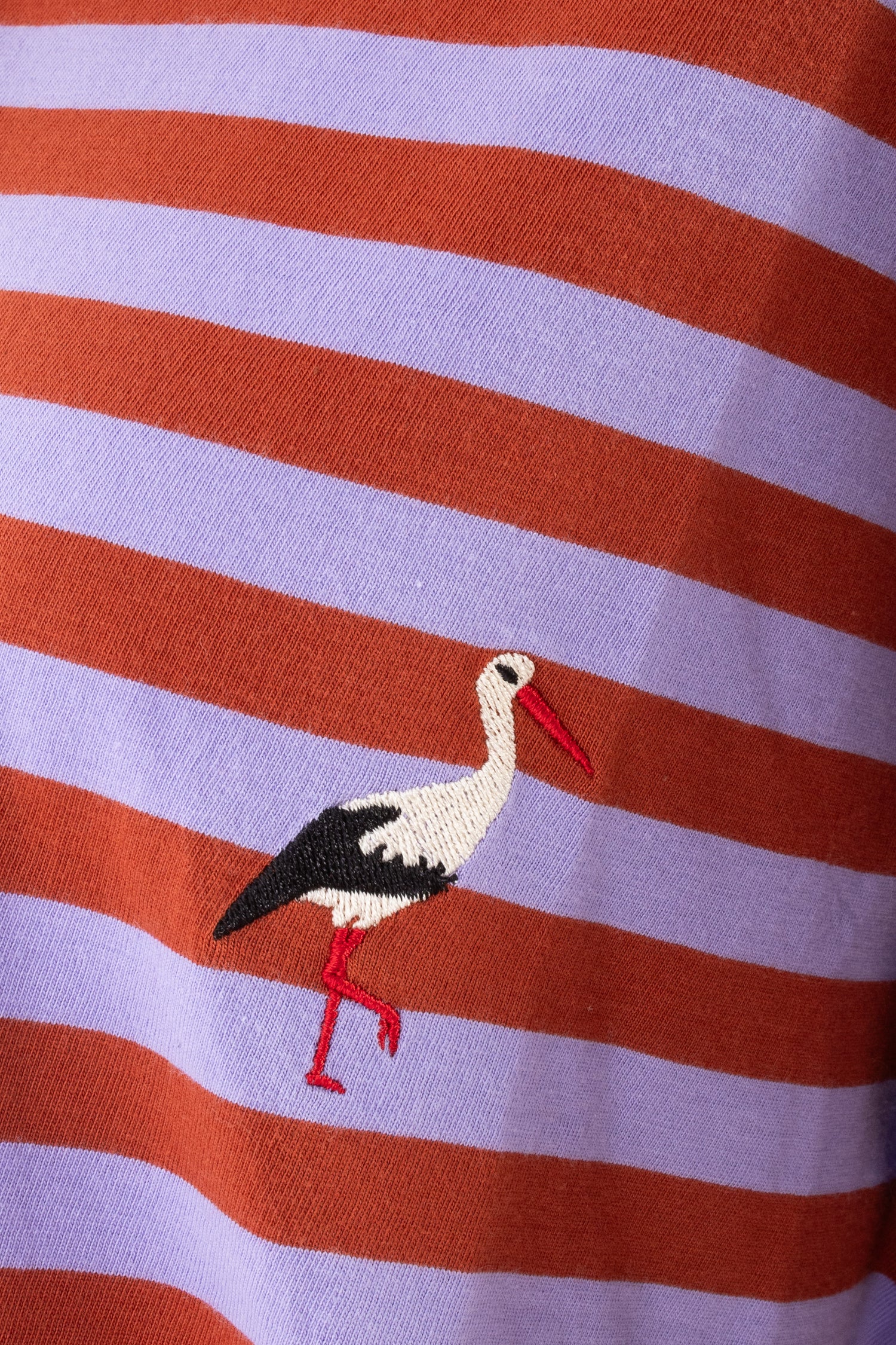 Danebasic Boxy Stripe Tee Light Lilac/Chili STORK