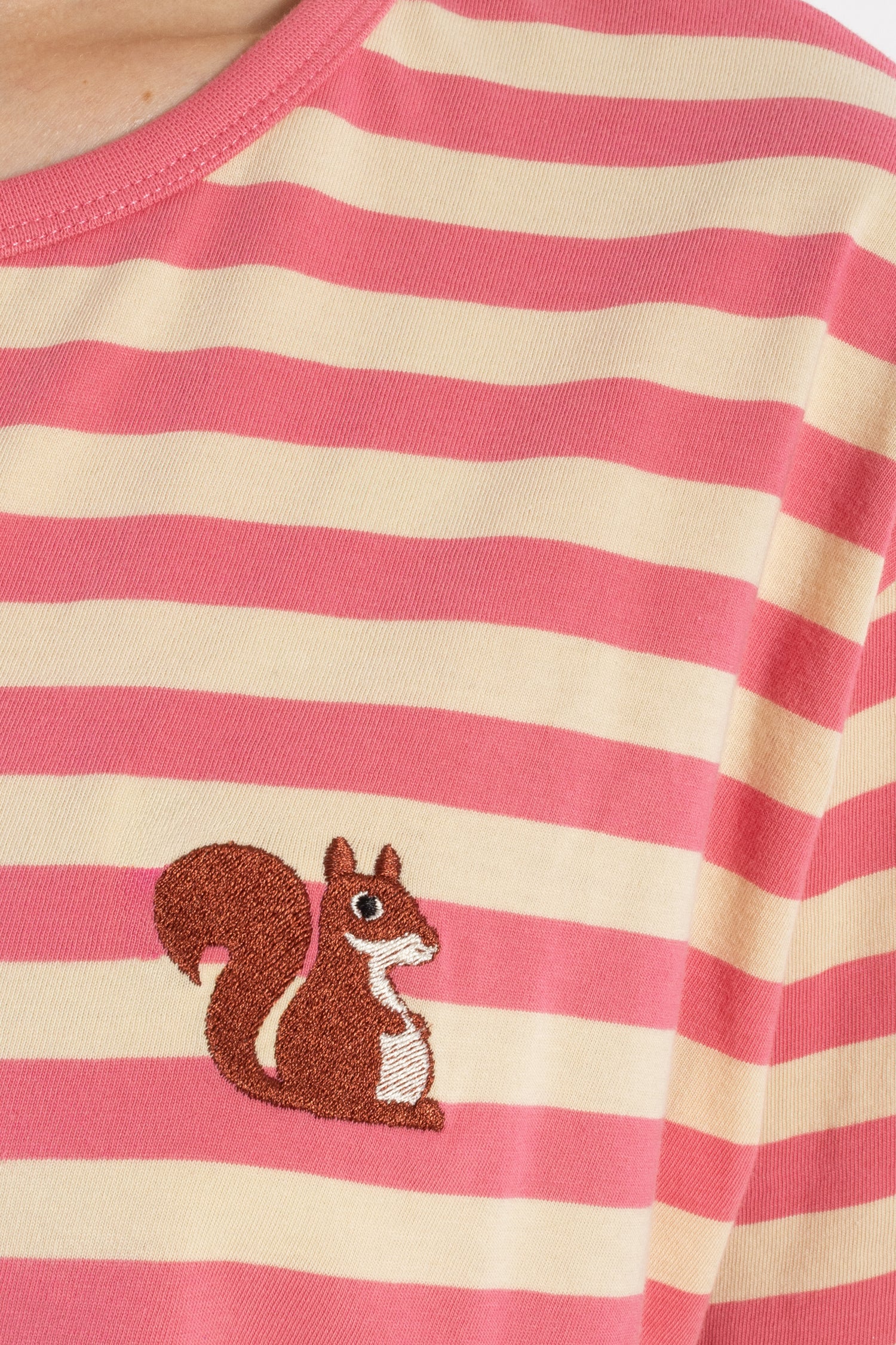 Danebasic Boxy Stripe Tee Soft Cherry/Light Beige EGERN