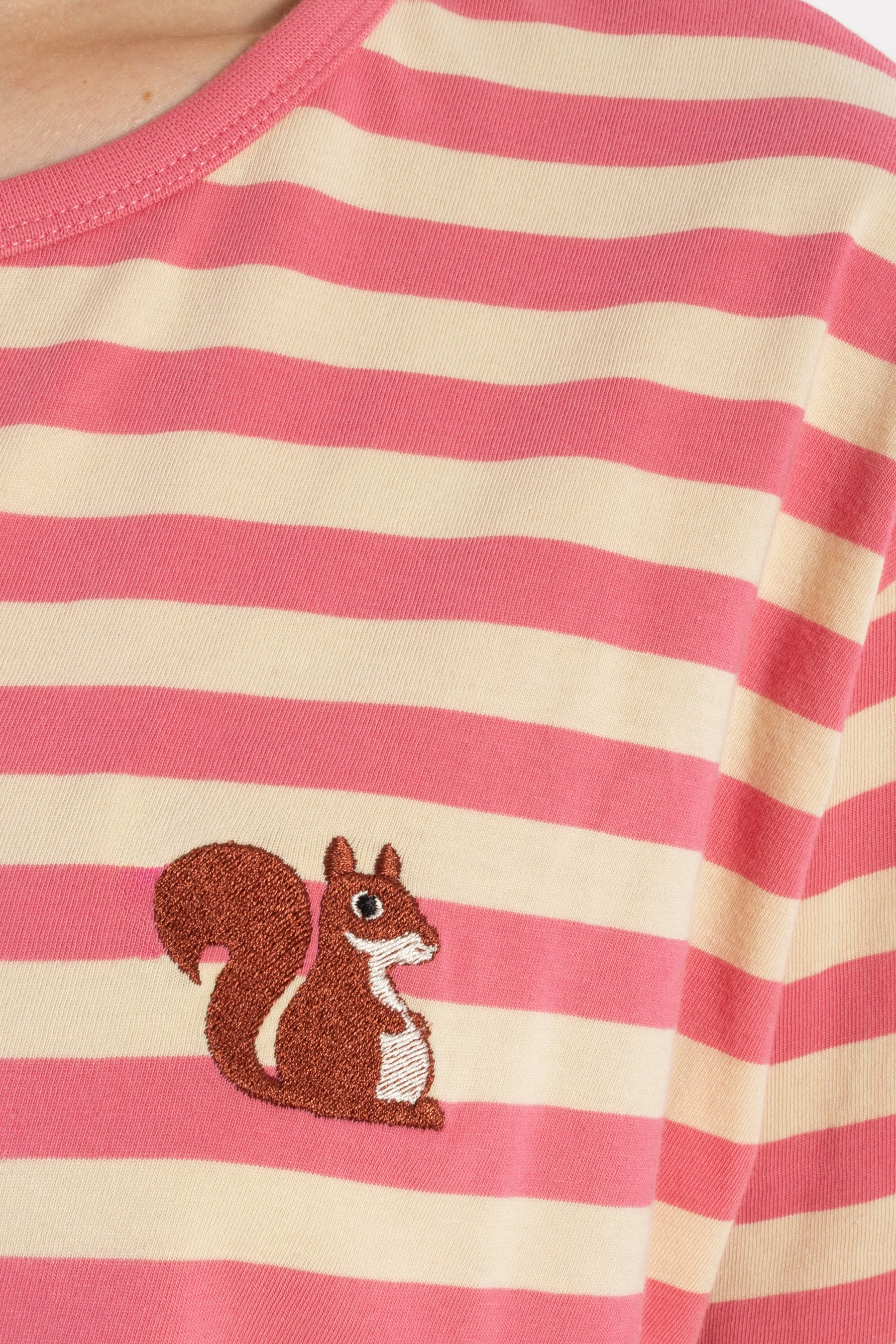 Danebasic Boxy Stripe Tee Soft Cherry/Light Beige EGERN
