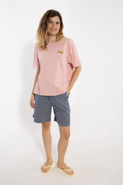 Danebasic Boxy Tee Soft Rose HAVFRUE