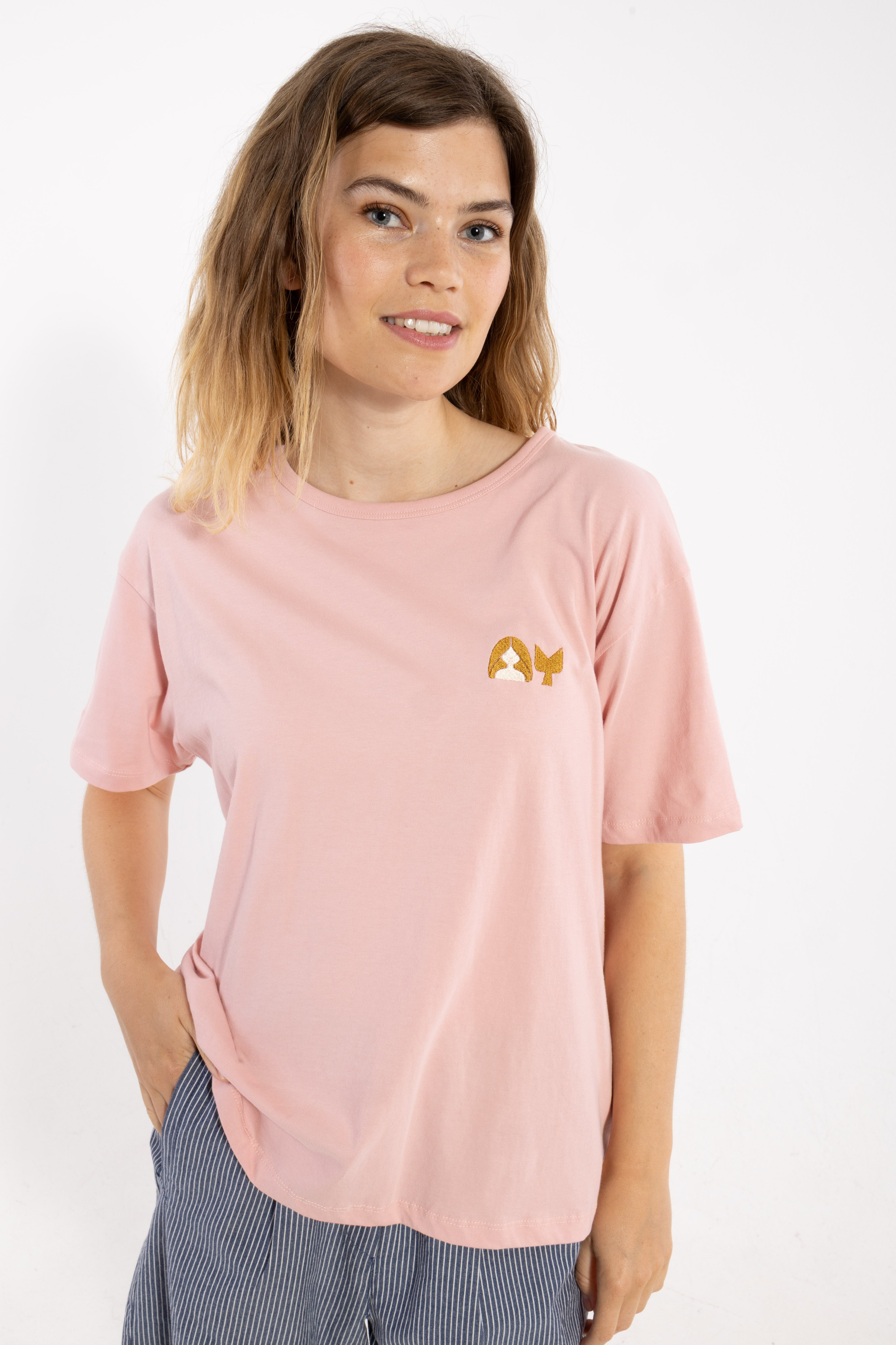 Danebasic Boxy Tee Soft Rose HAVFRUE
