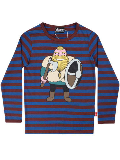 Stribet Bluse med viking kriger