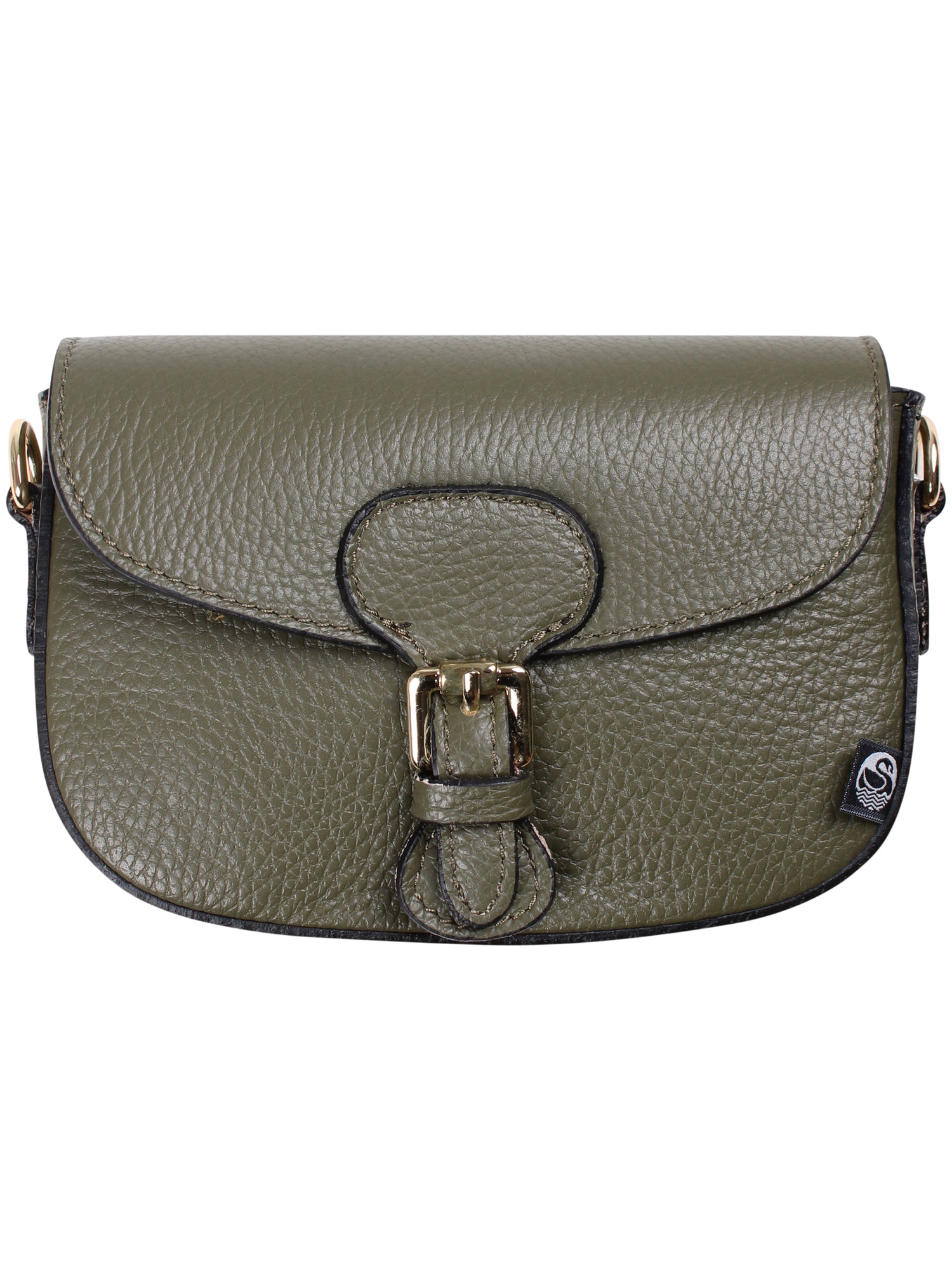 Armygrøn læder skuldertaske lavet af ægte italiensk læder.