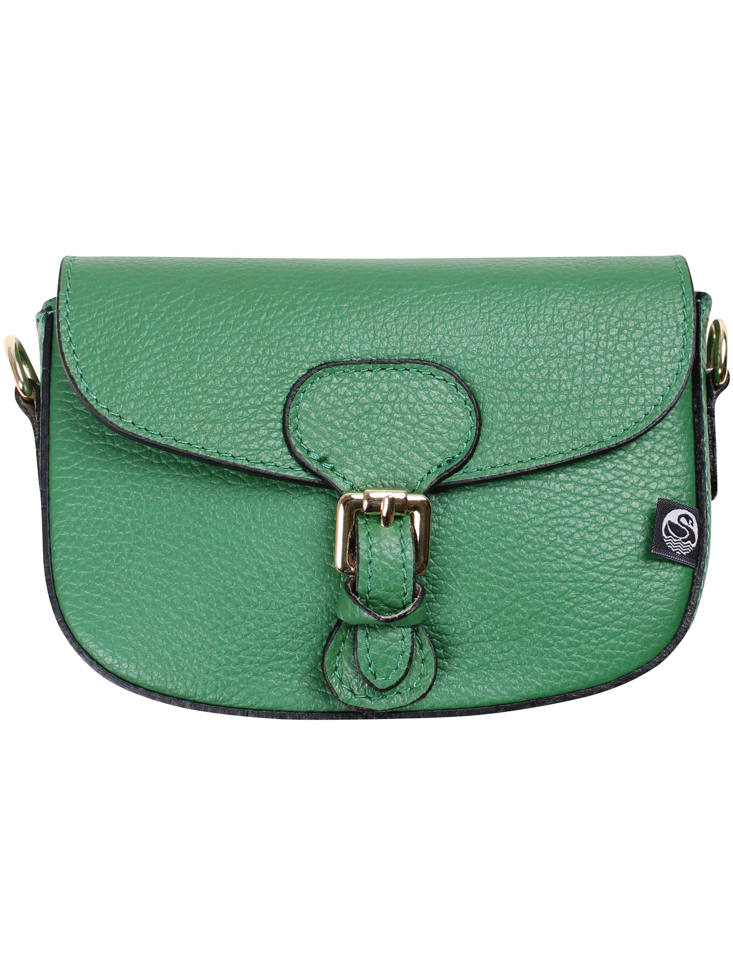 Grøn læder skuldertaske lavet af ægte italiensk læder.
