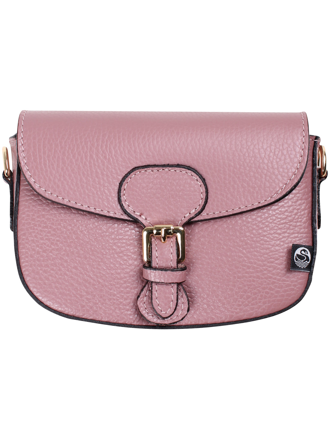 Støvet lilla læder skuldertaske lavet af ægte italiensk læder.