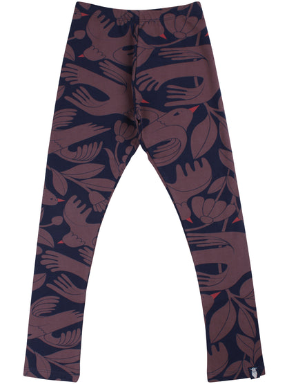 Søde leggings med mønster af fugle til børn