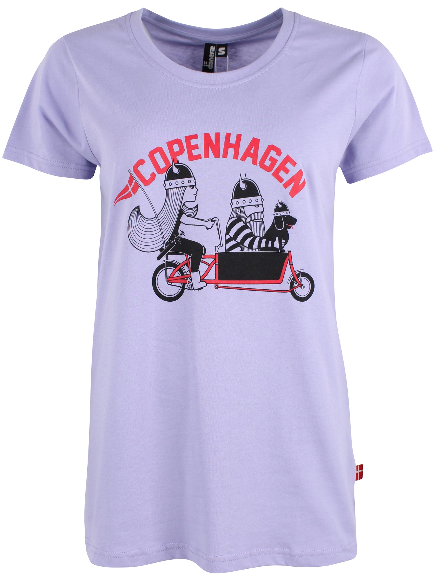 T-shirt til dame med cyklende viking