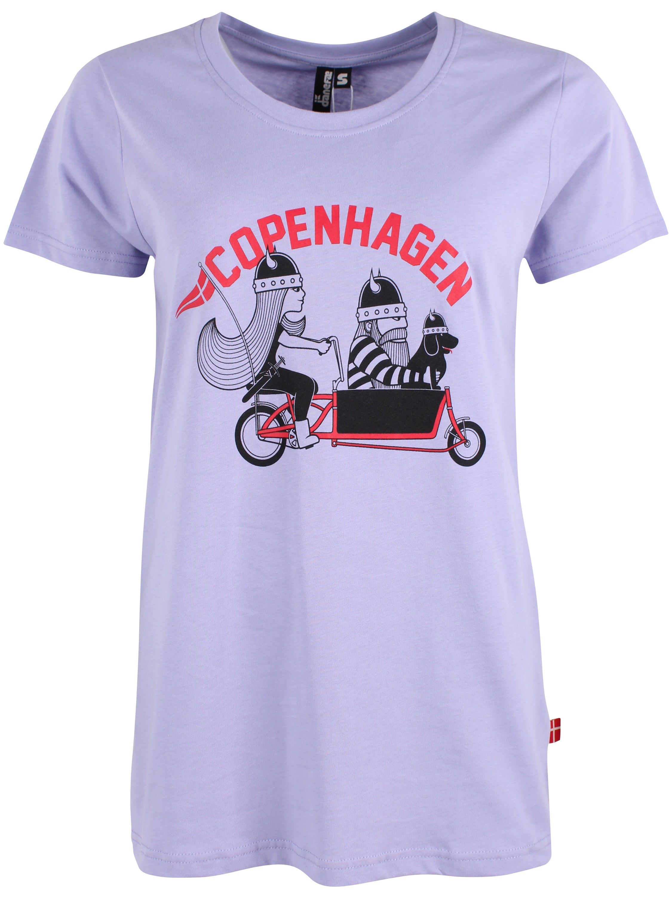 T-shirt til dame med cyklende viking