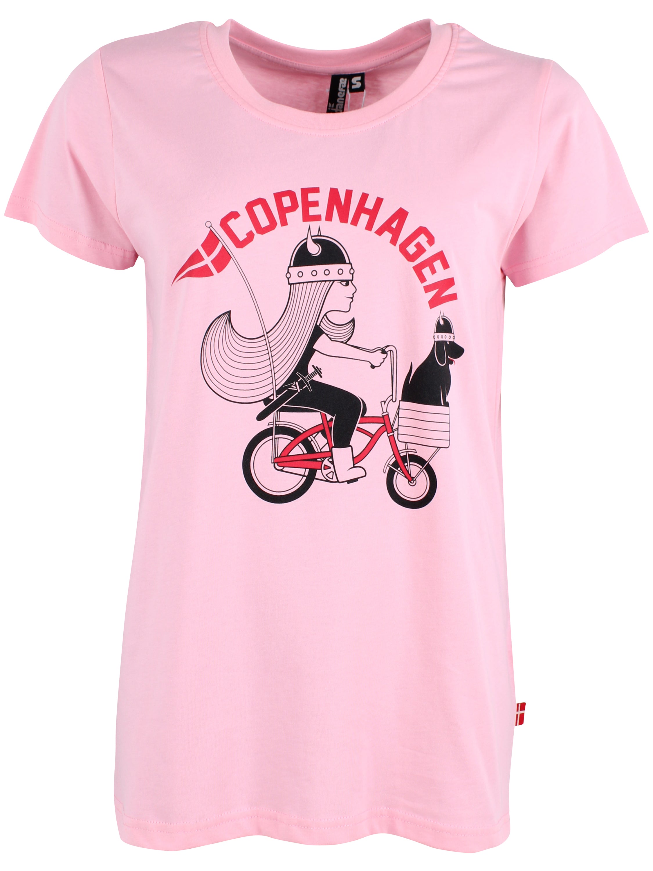 T-shirt til dame med cyklende viking