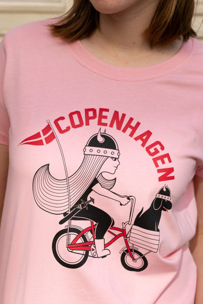 Danecopenhagen Ladies Tee Pastel Pink CPH FREJA CRUISER