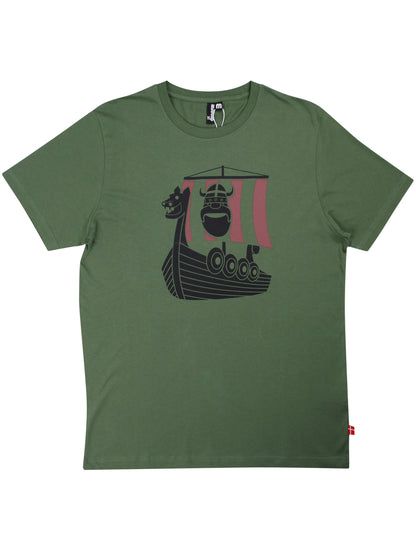 T-shirt til mænd med vikingeskib