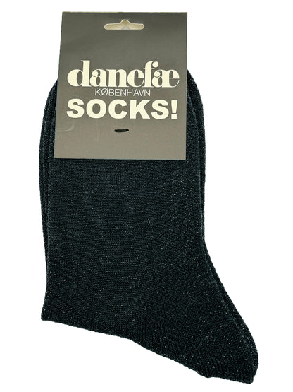 Søde blågrønne sokker med glitter i uldblanding