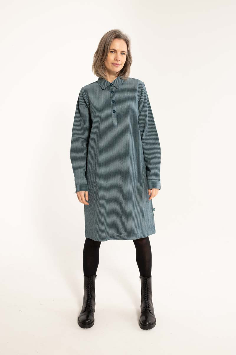 Danecarnation Seersucker Dress Dark Slate/Blue Grey