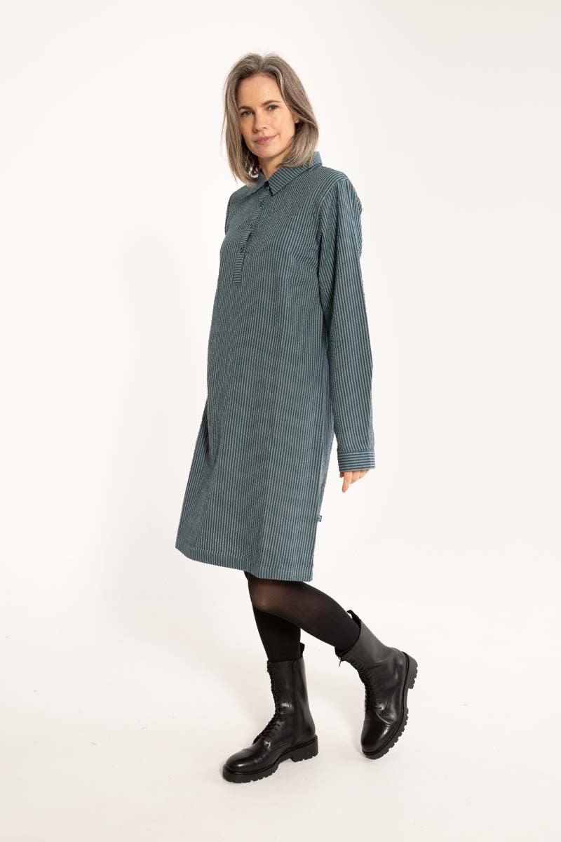 Danecarnation Seersucker Dress Dark Slate/Blue Grey