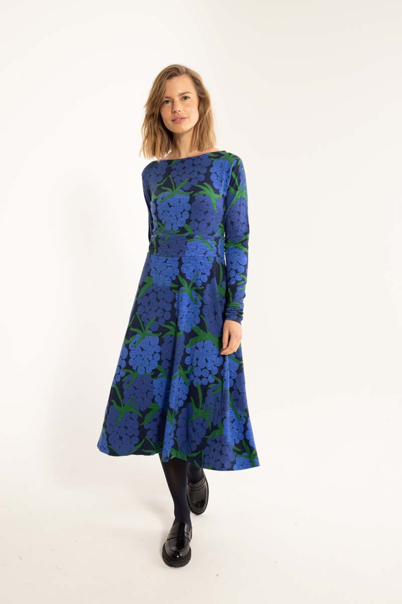 ORGANIC - Danesigrid Viscose Slub Dress Deep Blue MAXIBERRY