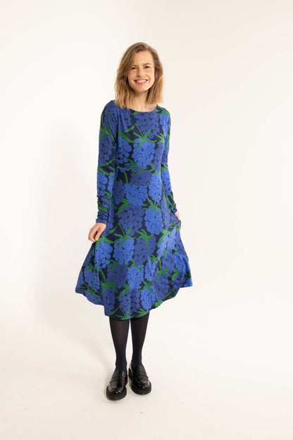 ORGANIC - Danesigrid Viscose Slub Dress Deep Blue MAXIBERRY