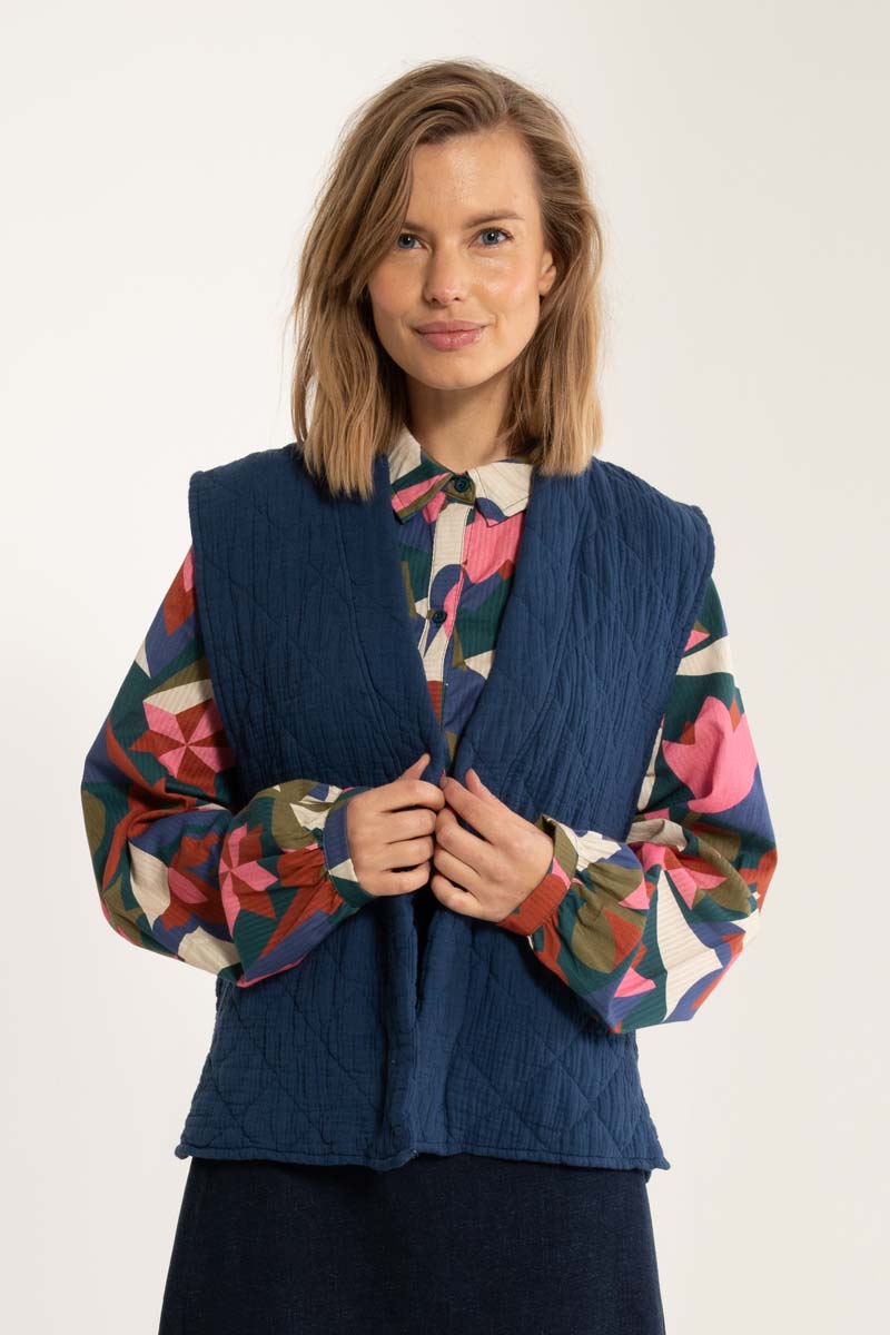 Danevibeke Quilt Vest Deep Blue