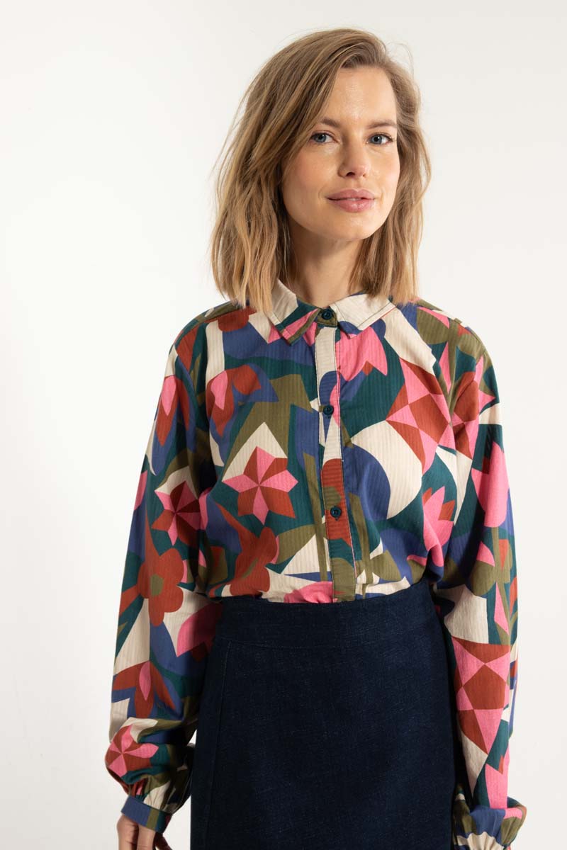 Danenovember Seersucker Shirt Dark Slate GEOFLEUR