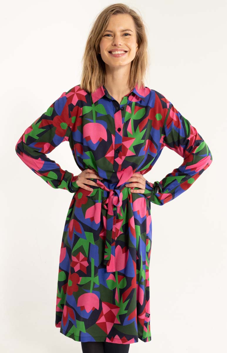 Daneheritage Viscose Dress Dark Navy GEOFLEUR