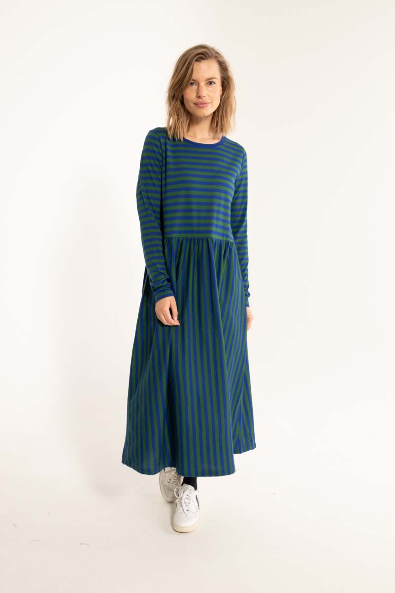 Danebasic Kroeyer LS Dress Deep Blue/Dark Pine