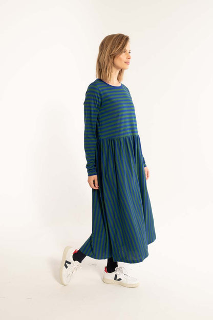 Danebasic Kroeyer LS Dress Deep Blue/Dark Pine