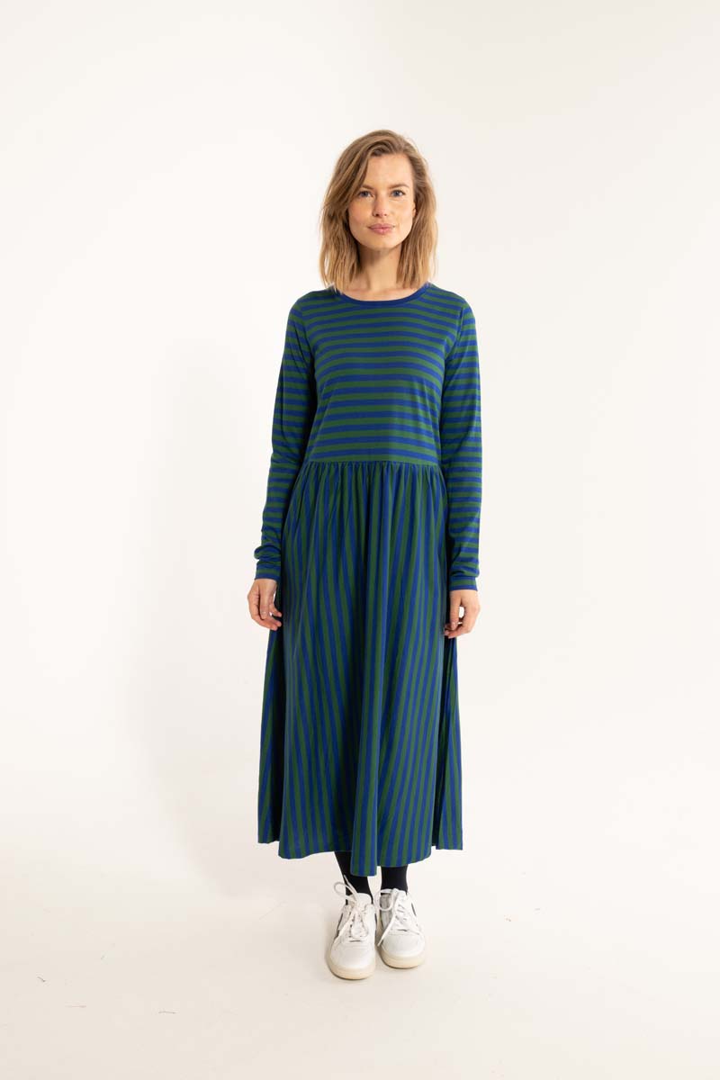 Danebasic Kroeyer LS Dress Deep Blue/Dark Pine