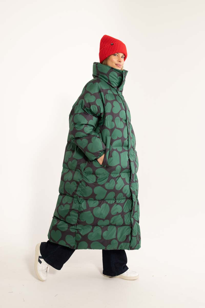 Danelamb Puffer Coat Black/Dark Pine