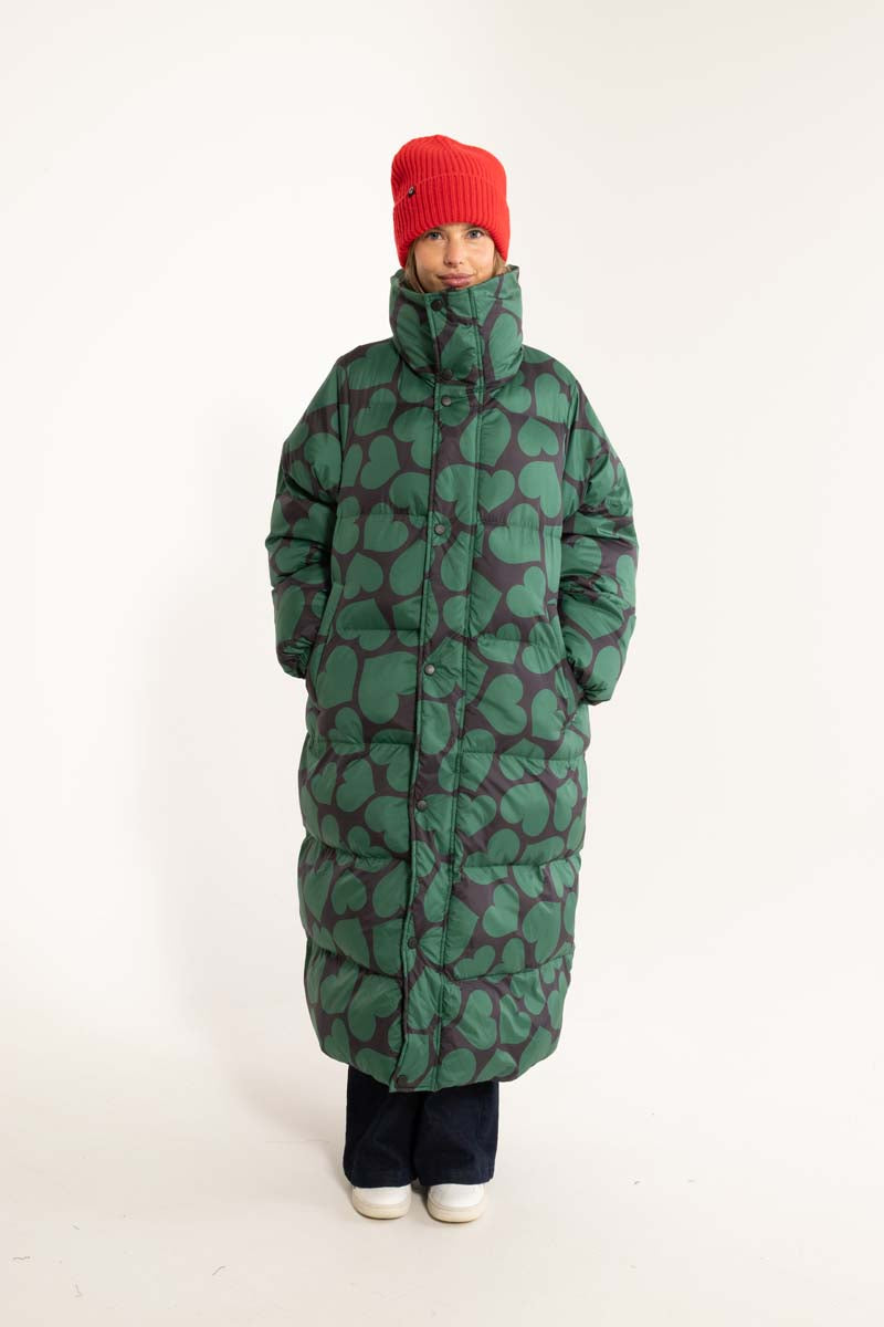 Danelamb Puffer Coat Black/Dark Pine