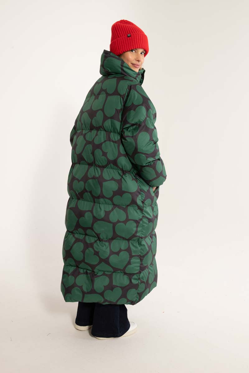 Danelamb Puffer Coat Black/Dark Pine