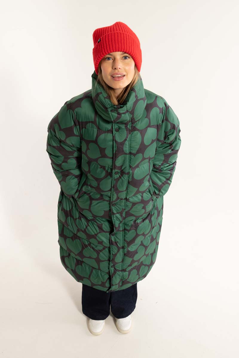 Danelamb Puffer Coat Black/Dark Pine