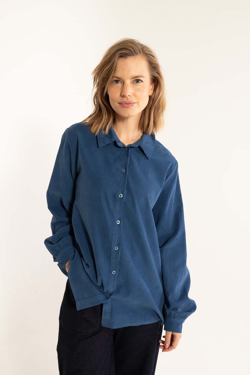 Danerosemary Cord Shirt Deep Blue