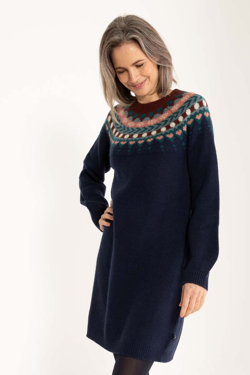 Danesukkertop Wool Sweater Dress Dark Navy