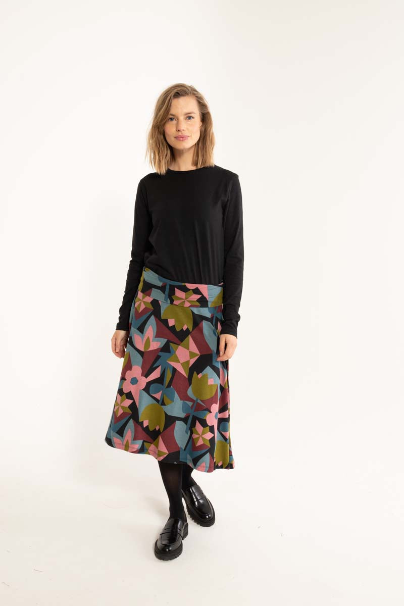 Danematilda Modal Skirt Black GEOFLEUR