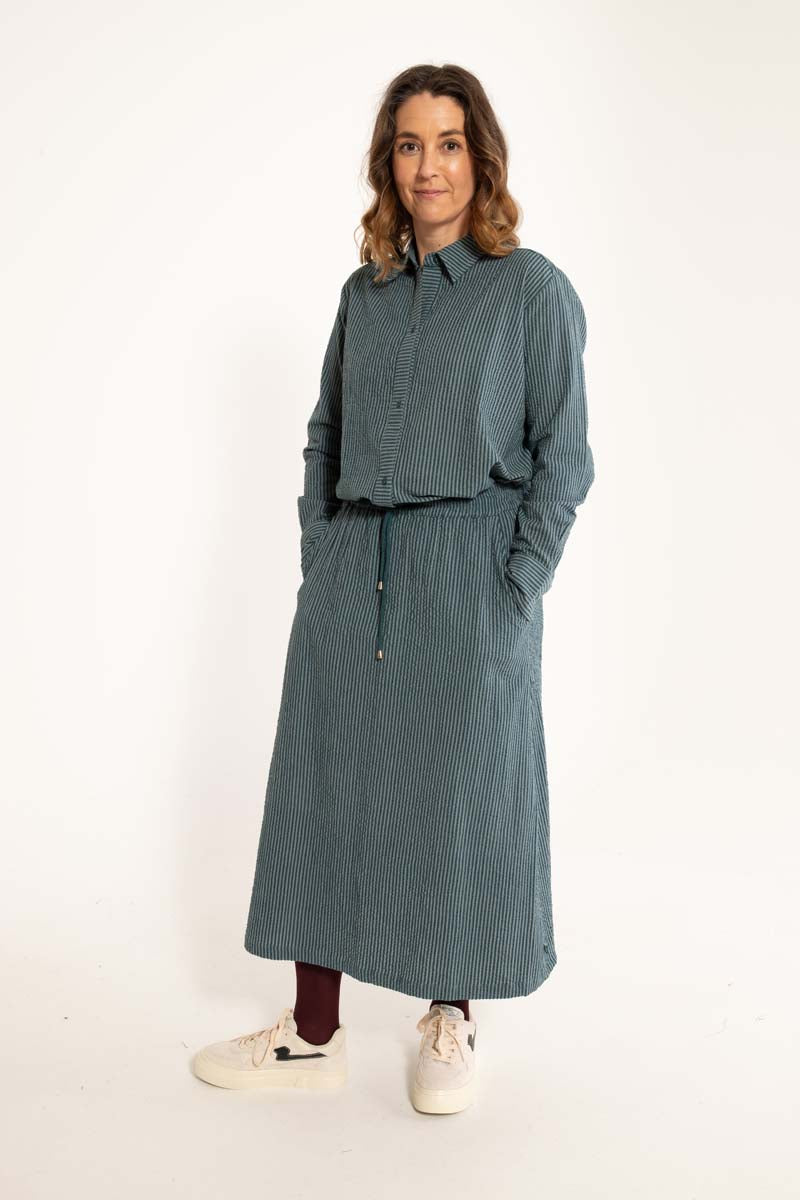 Daneclassic Seersucker Shirt Dark Slate/Blue Grey