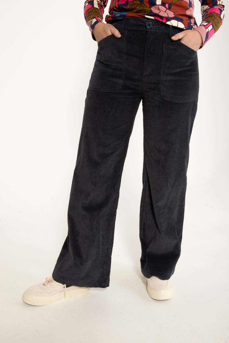 Danedaisy Cord Stretch Pants Dark Navy