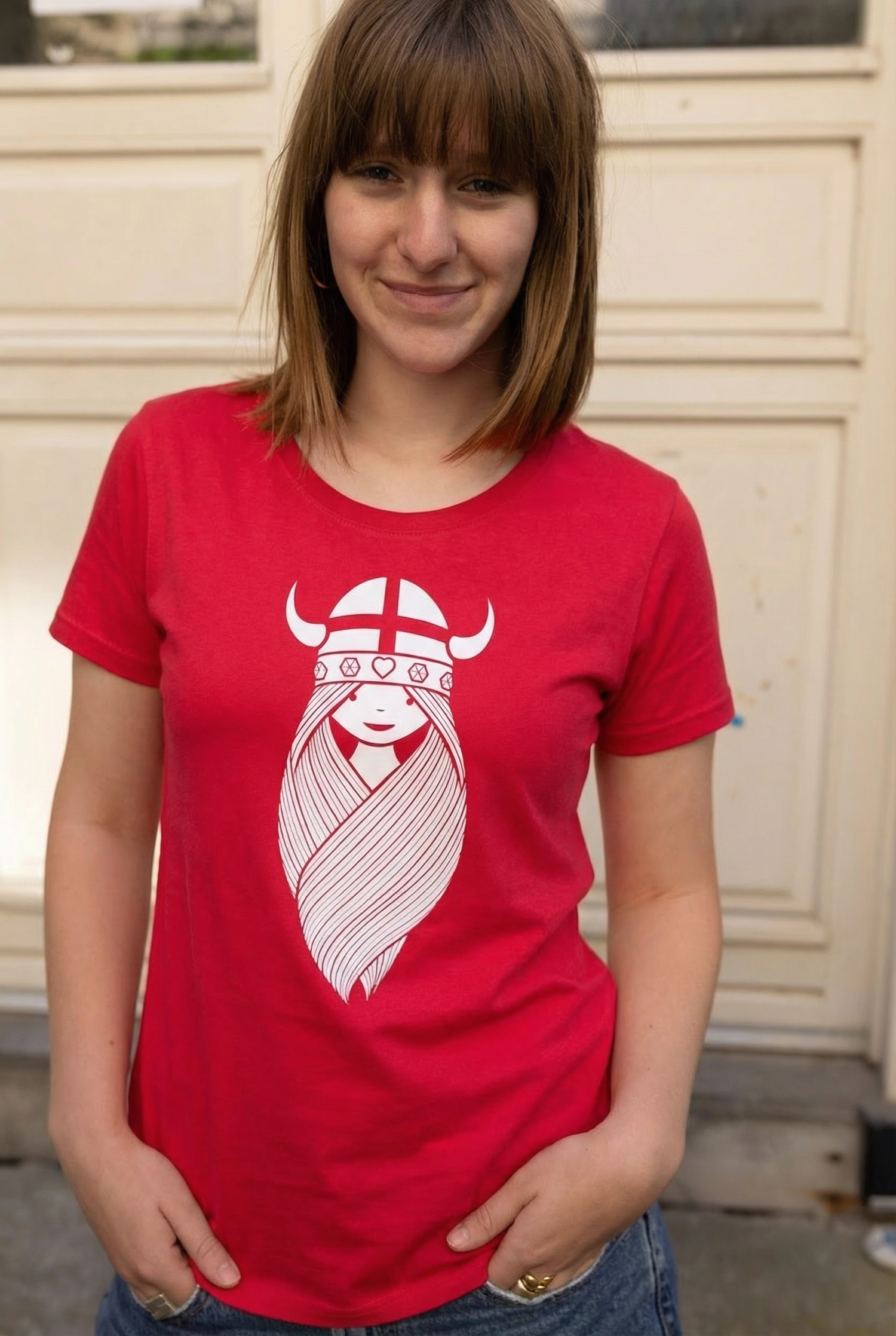 Danefavorito Tee Red FREJA ( white )