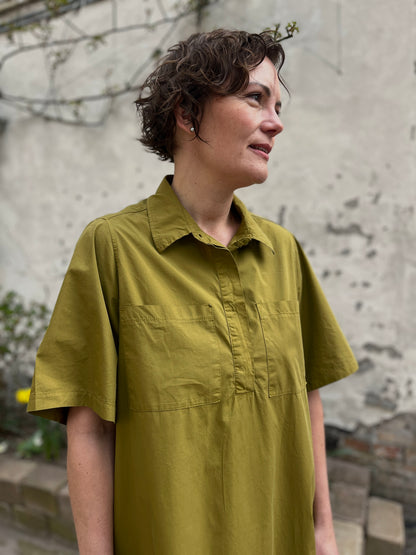 Danefolk Smooth Poplin SS Dress Olive