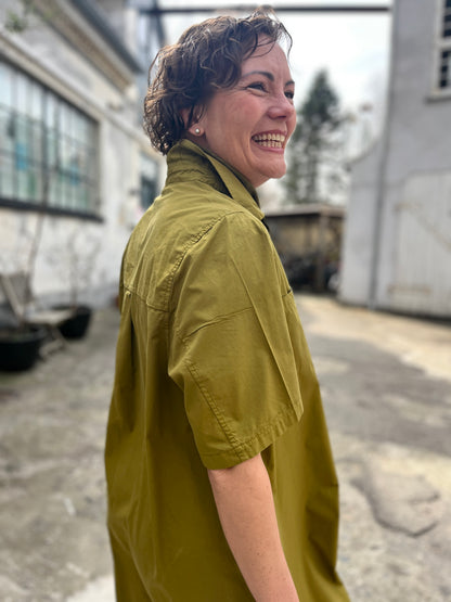 Danefolk Smooth Poplin SS Dress Olive