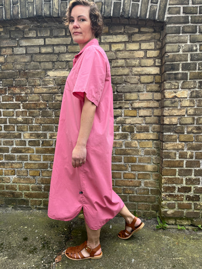 Danefolk Smooth Poplin SS Dress Soft Cherry