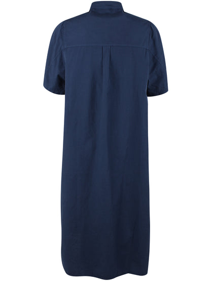 Danefolk Smooth Poplin SS Dress Dark Blue