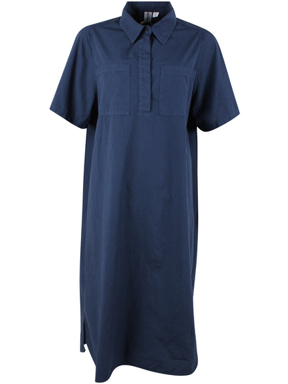 Danefolk Smooth Poplin SS Dress Dark Blue
