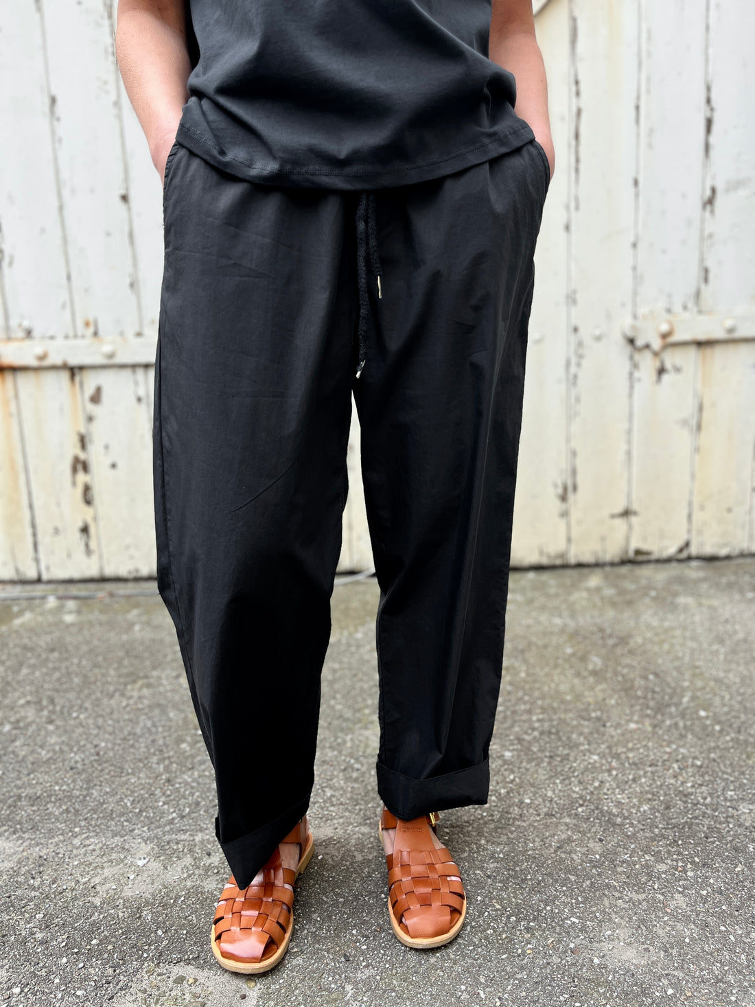 Danefunt Smooth Poplin Pants Black