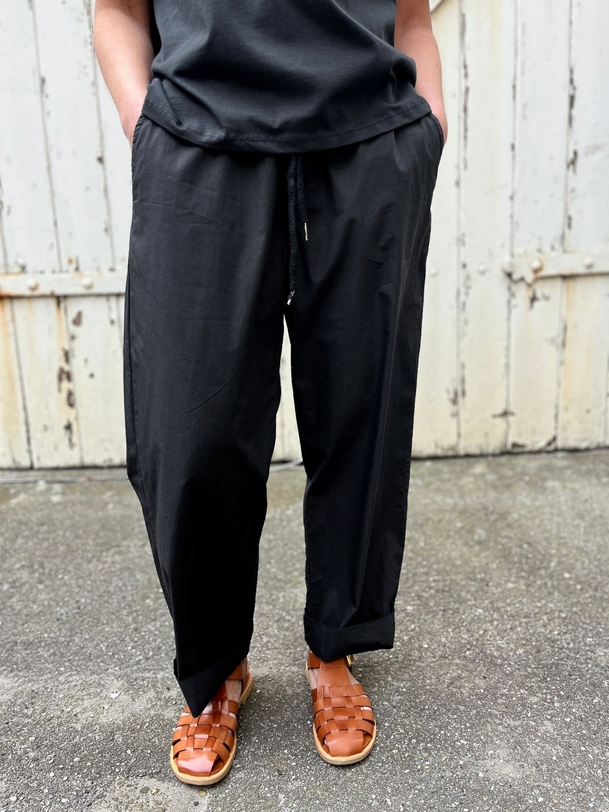 Danefunt Smooth Poplin Pants Black