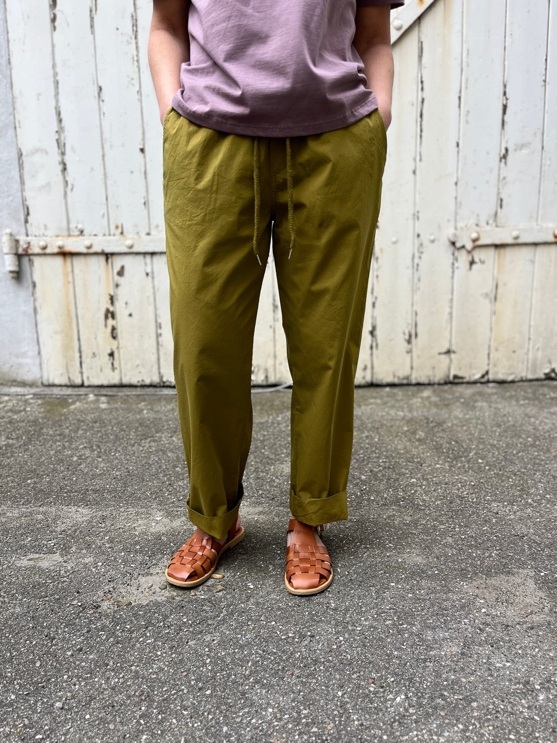 Danefunt Smooth Poplin Pants Olive
