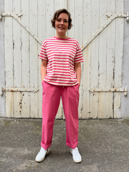 Danefunt Smooth Poplin Pants Soft Cherry