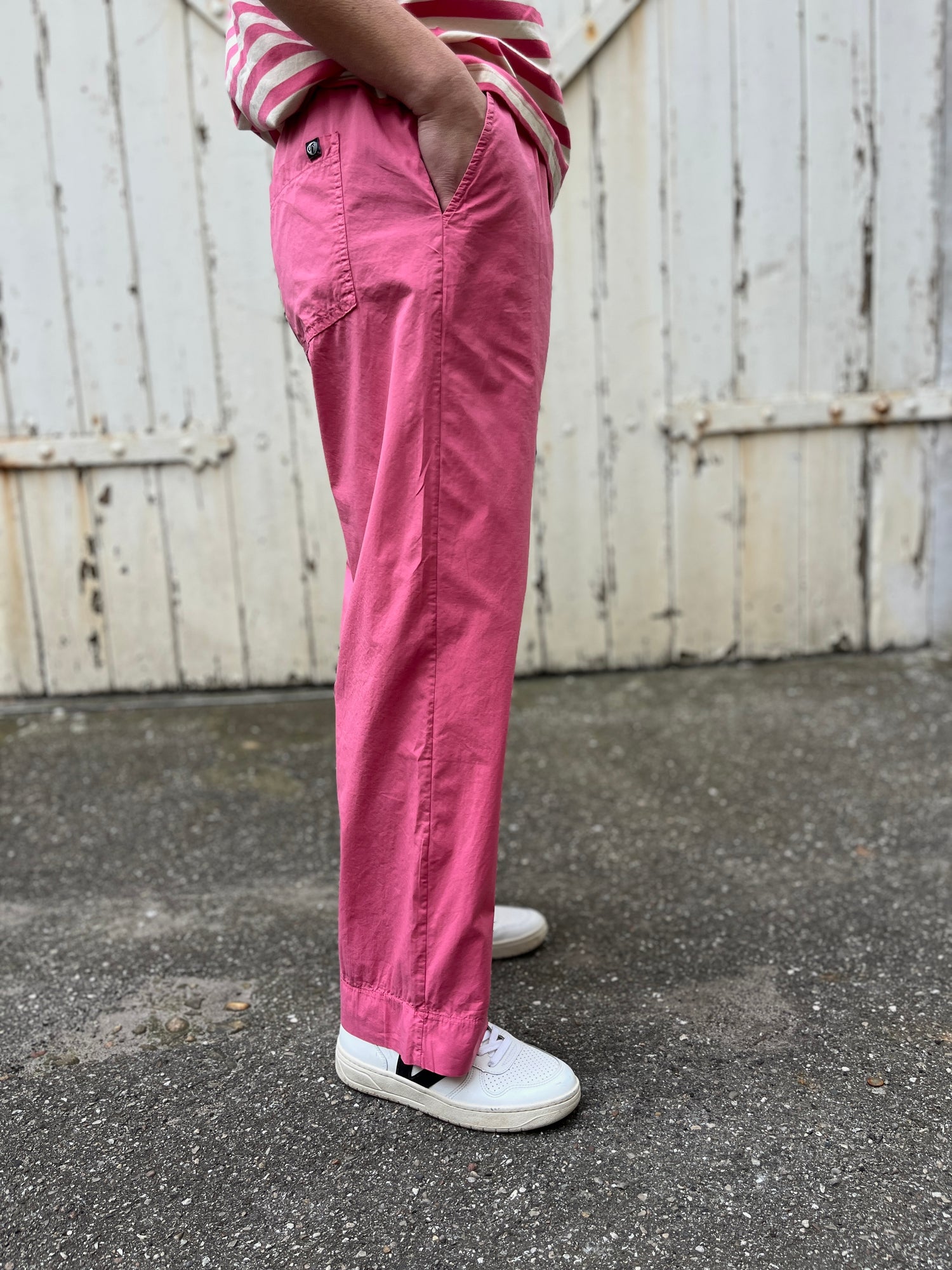 Danefunt Smooth Poplin Pants Soft Cherry